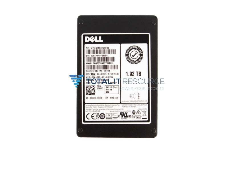 086DD Dell 1.92TB SSD SAS Read Intensive 12Gbps 512 2.5in Hot-plug AG Drive