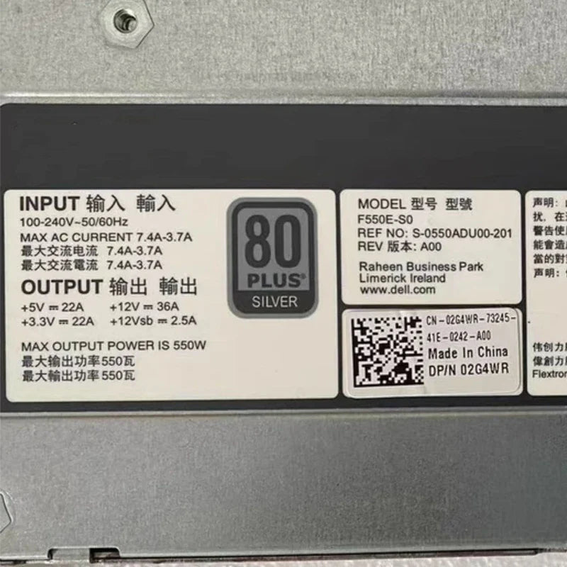 StoneTaskin 096R8Y 02G4WR Original For DELL R520 T420 550W Power Supply 96R8Y CN-096R8Y 2G4WR CN-02G4WR DH550E-S1 DPS-550PB F550E-S0 Tested One Year Warranty Fully Tested Free Shipping