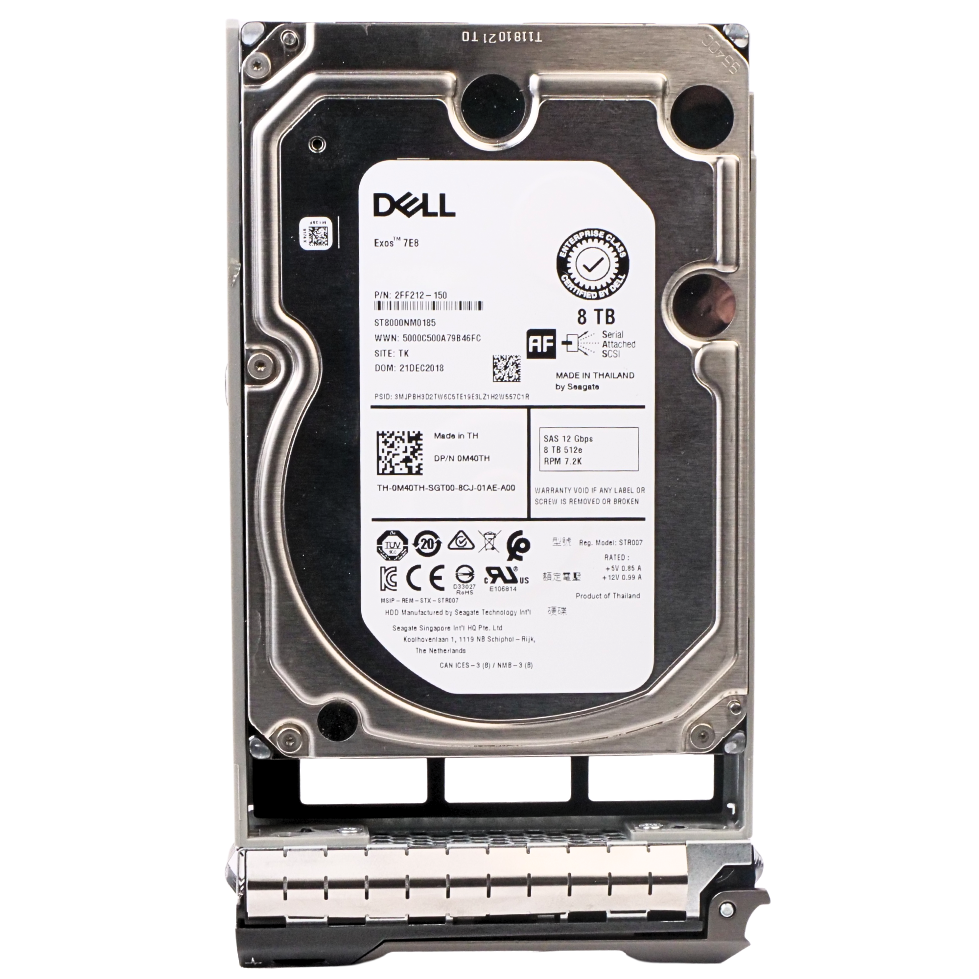 Dell G13 400-AMPO 8TB 7.2K RPM SAS 12Gb/s 512e 256MB 3.5in Recertified HDD