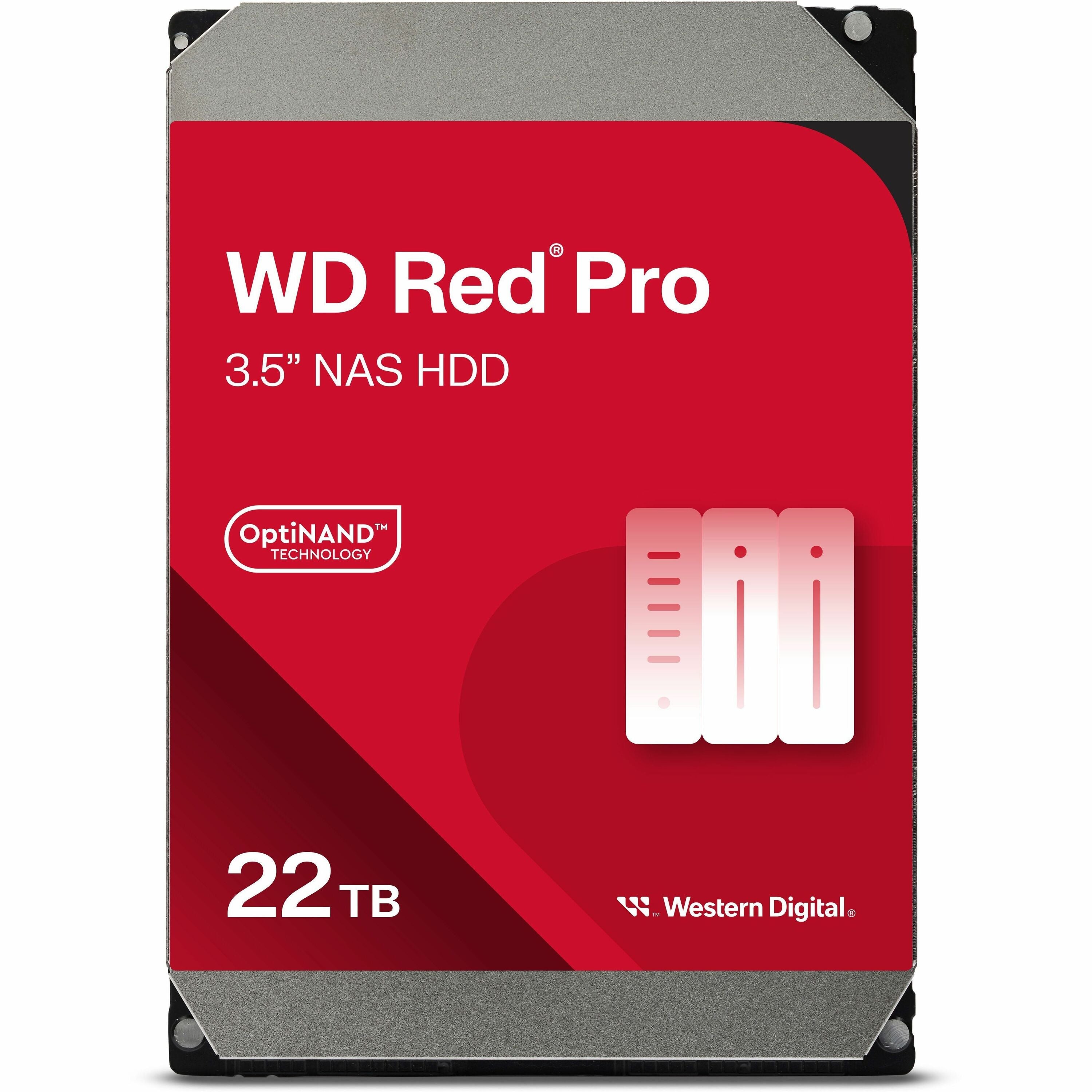 Western Digital Red Pro WD221KFGX 22 TB Hard Drive - 3.5" Internal - SATA (SATA/600 - Conventional Magnetic Recording (CMR Method