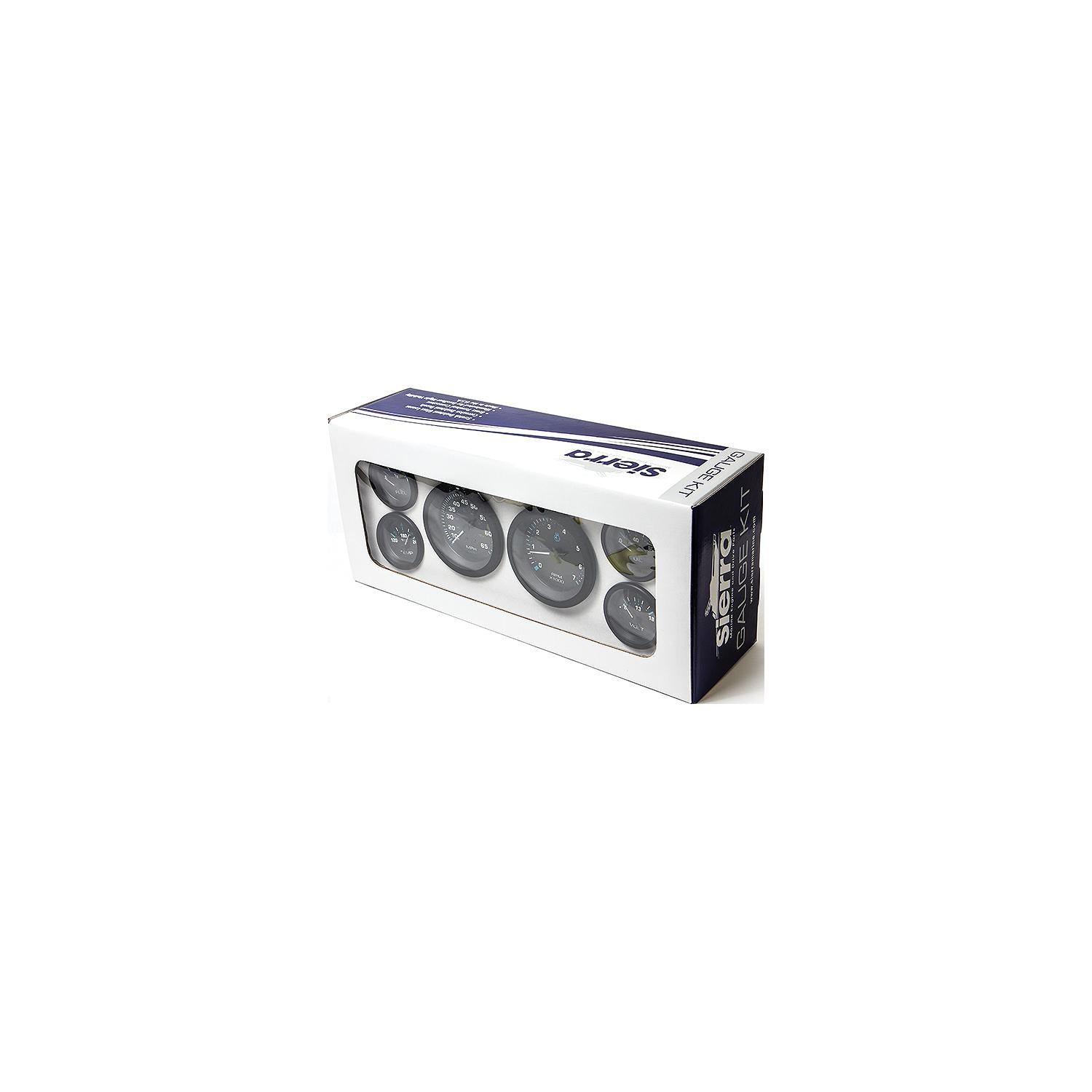 Sierra 68413P Eclipse Series Black 6-Gauge Set, For Inboard/Sterndrive, Tach/Speedo/Volt/Fuel/Temp/Oil