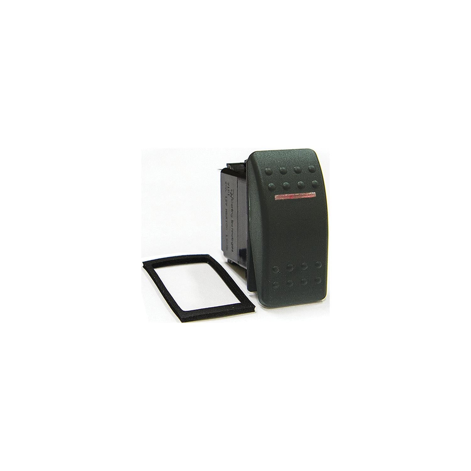 Sierra RK19550-1 Contura Black Illuminated Waterproof DPDT 7 Blade Terminal, (On)/Off/(On) Rocker Switch