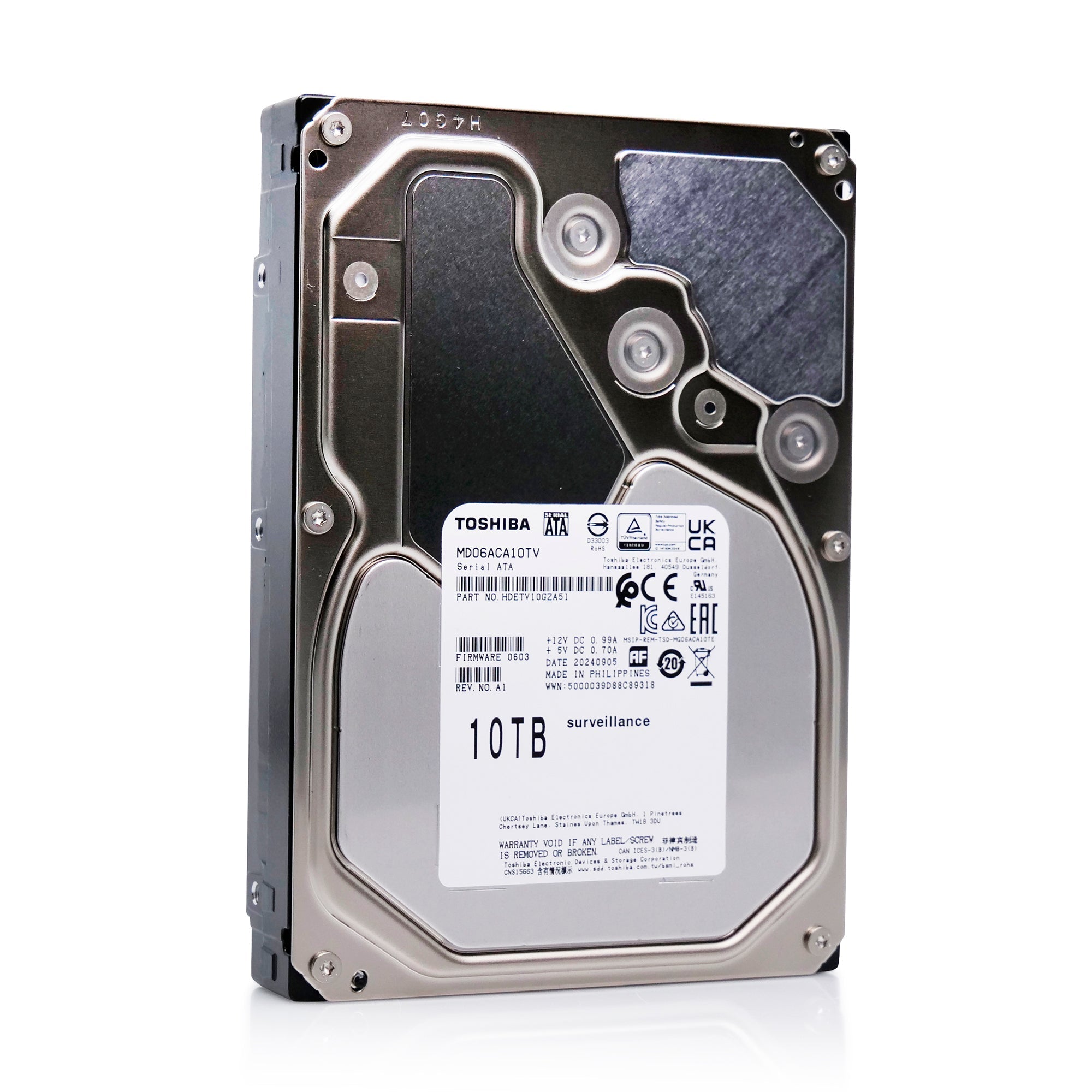 Toshiba MD06 MD06ACA10TV 10TB 7.2K RPM SATA 6Gb/s 512e 3.5in Surveillance Hard Drive