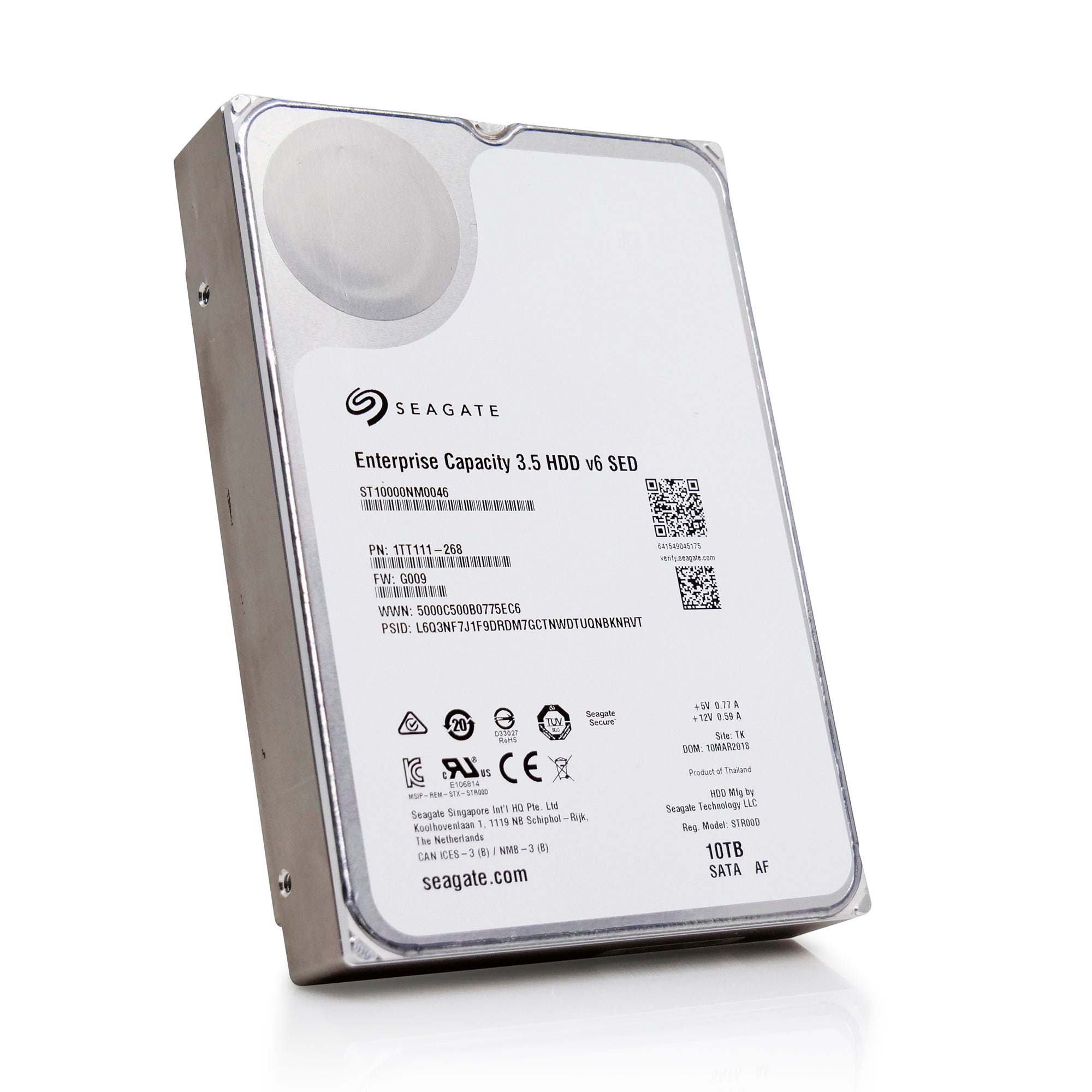 Seagate Enterprise Capacity ST10000NM0046 10TB 7.2K RPM SATA 6Gb/s 512e 3.5in Refurbished HDD