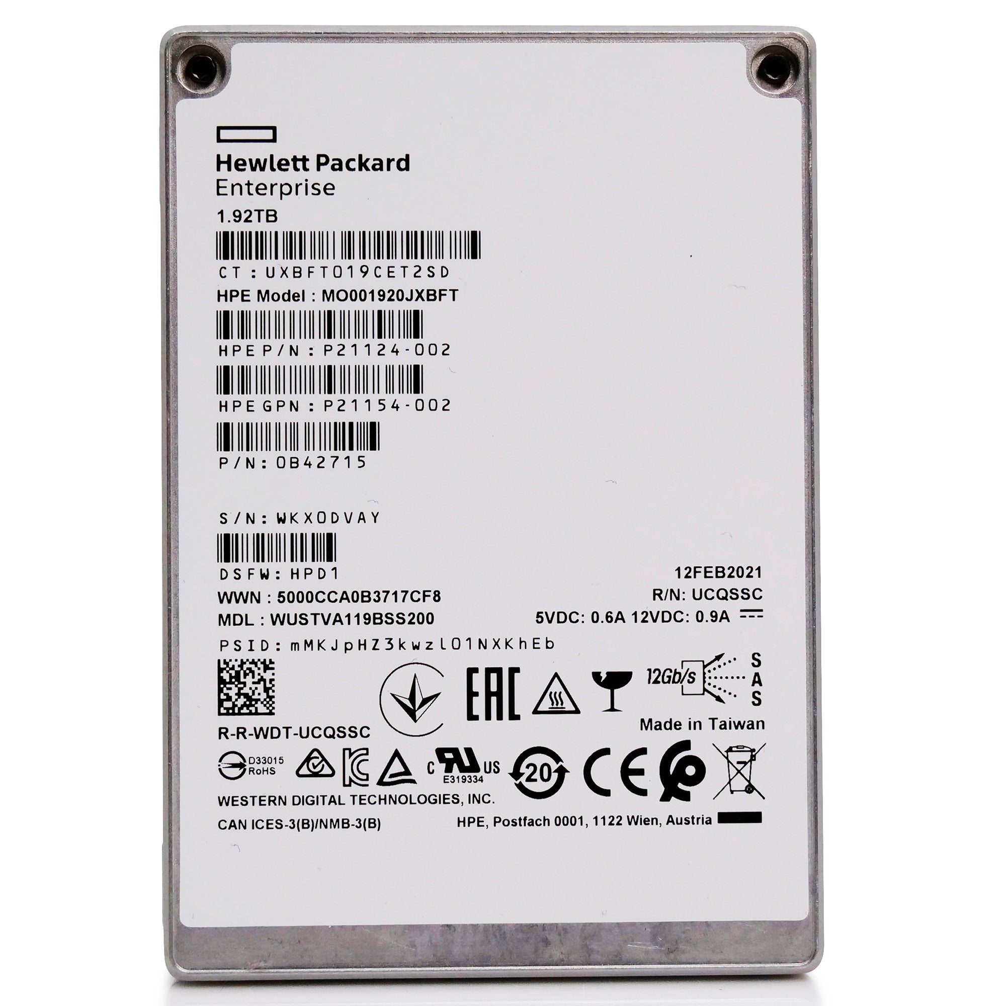 HP Generation 10 P01106-001 8TB 7.2K RPM SAS 12Gb/s 512e 3.5in Hard Drive