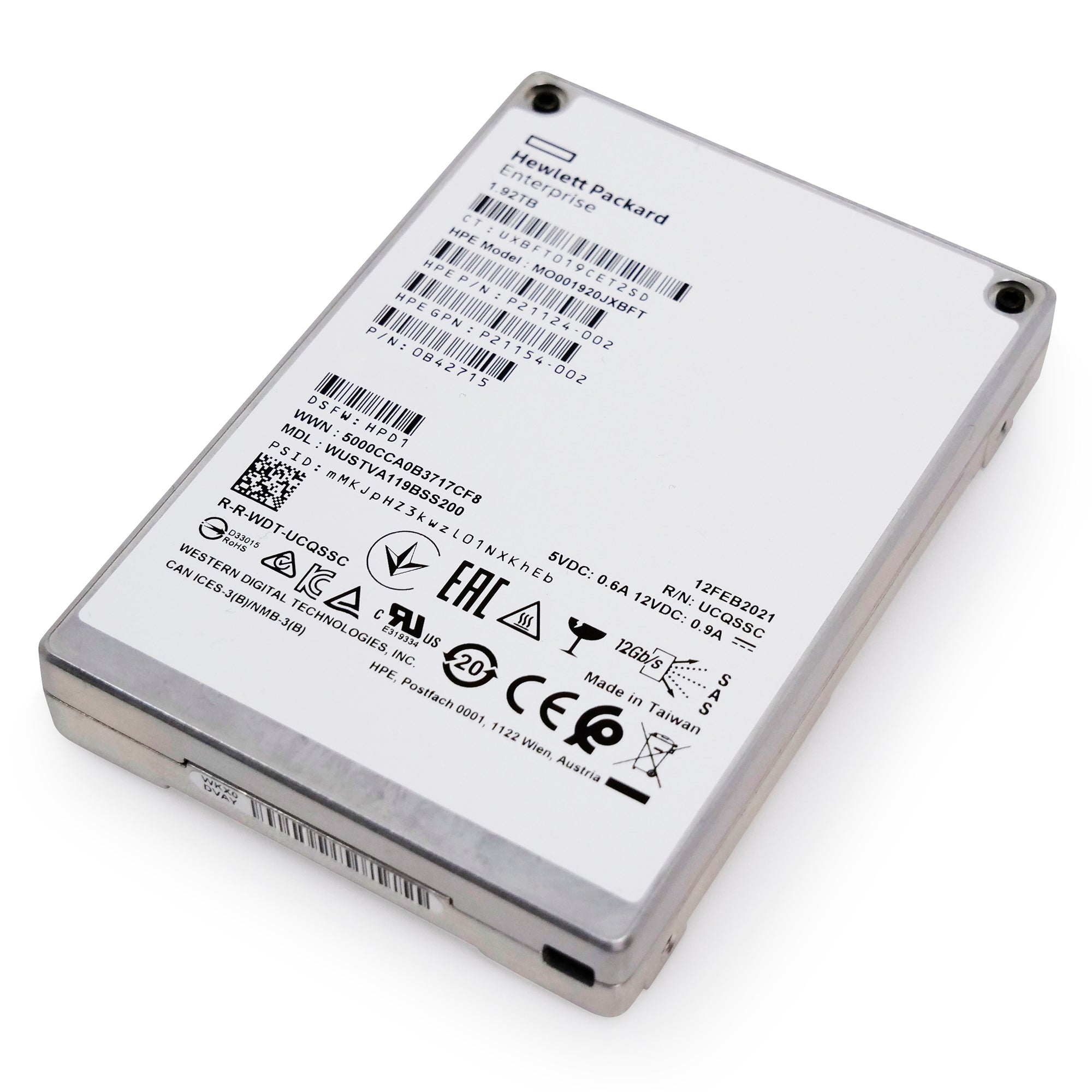 Western Digital/HP Ultrastar DC SS540 WUSTVA119BSS200 1.92TB 1DWPD SAS 12Gb/s 3D TLC 2.5in Recertified Solid State Drive