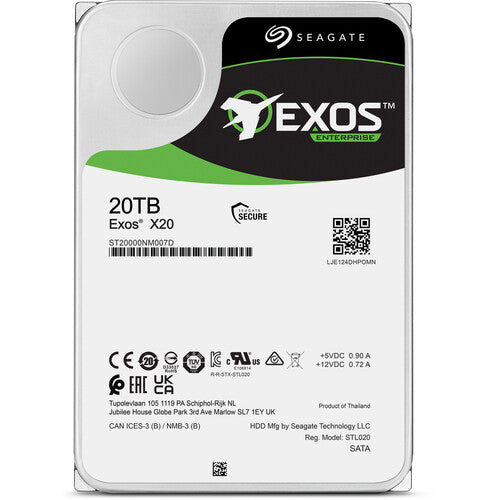 Seagate 20TB Exos X20 7200 rpm SAS III 12 Gb/s 3.5" Internal HDD (OEM