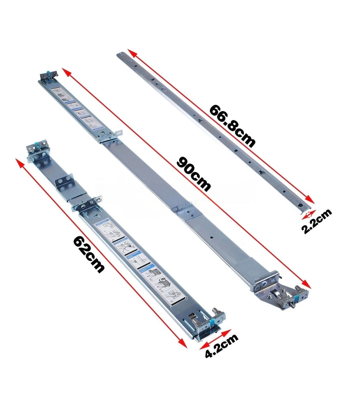 for Dell R510 R520 R720 R730 R730xd R540 R740 H872R PowerEdge Static Rail Kit