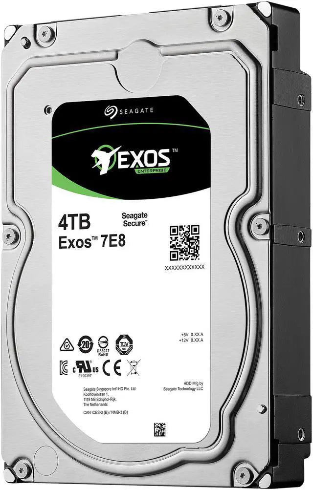 Seagate Exos Enterprise Capacity 3.5'' HDD 4TB 7200 RPM 512n SATA 6Gb/s 128MB Cache Internal Hard Drive ST4000NM0035