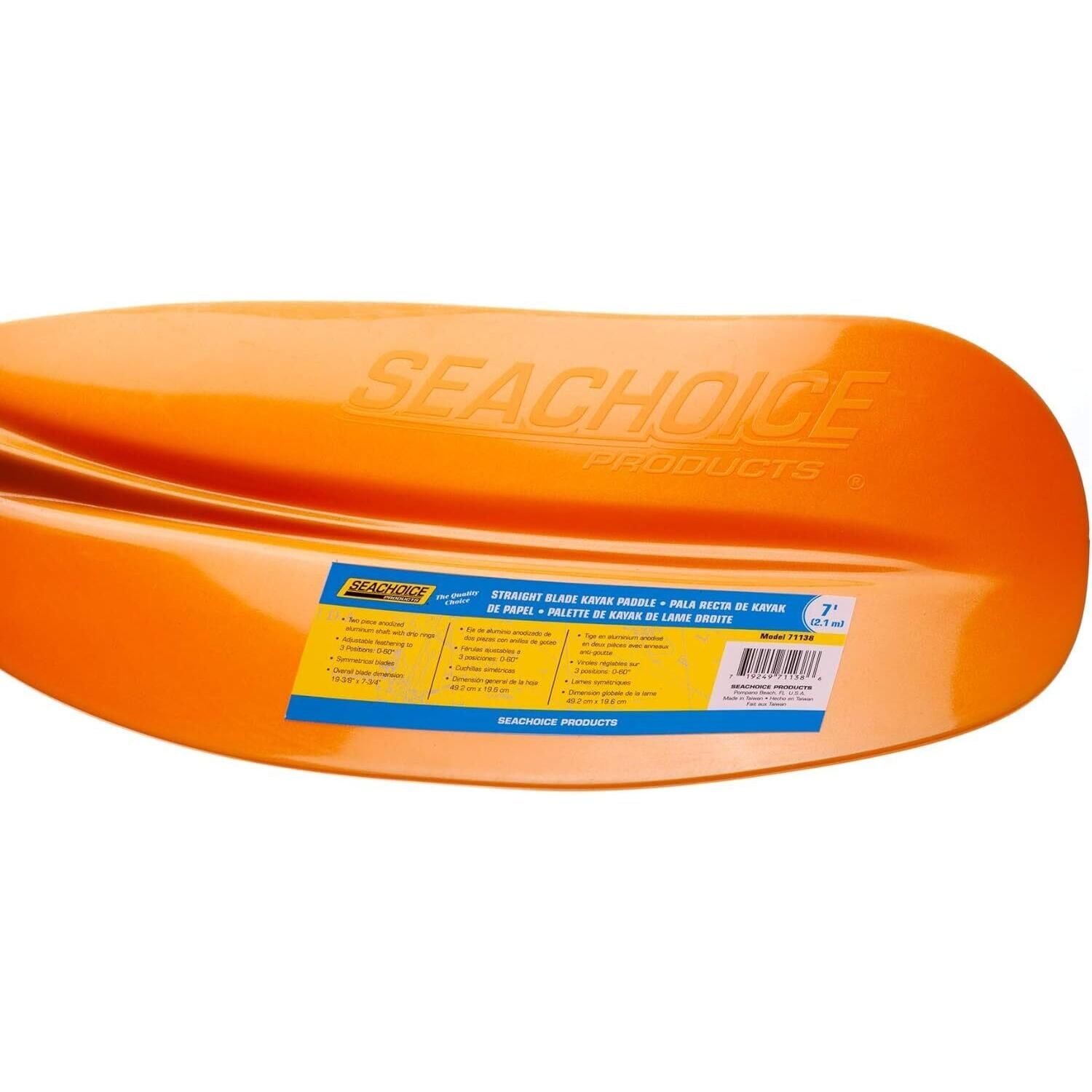 Seachoice 71139 2-Piece Straight-Blade Kayak Paddle, 8'