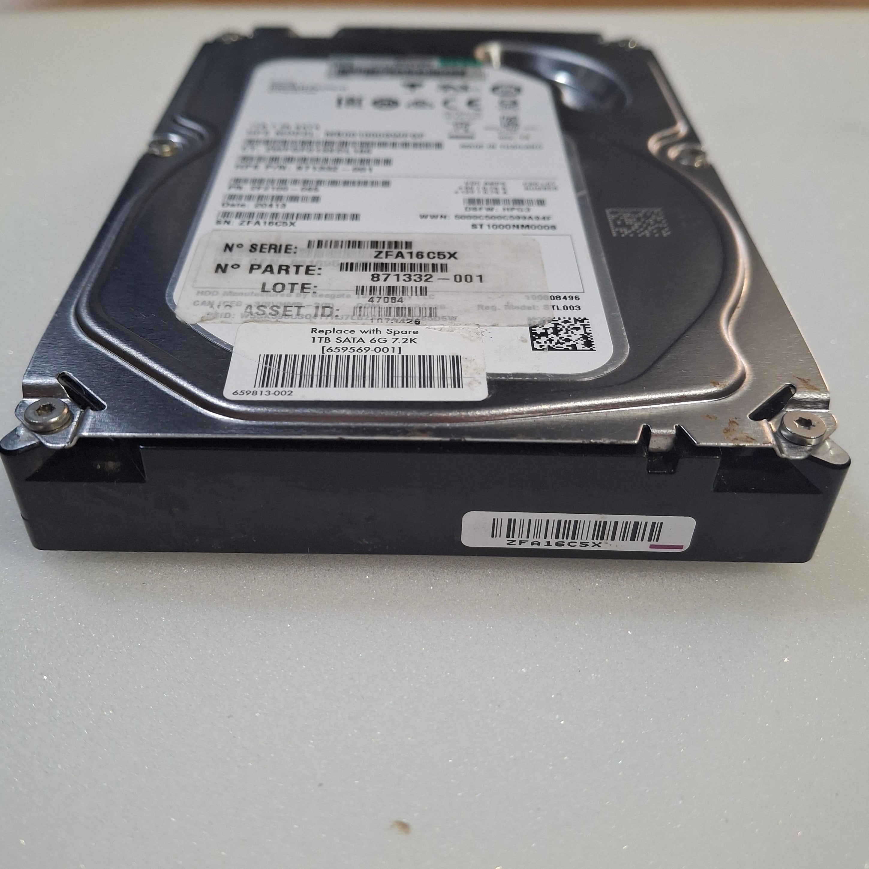 HPE 659569-001 - 1TB 7.2K SATA HDD Label Detail | Alo Tech Solutions