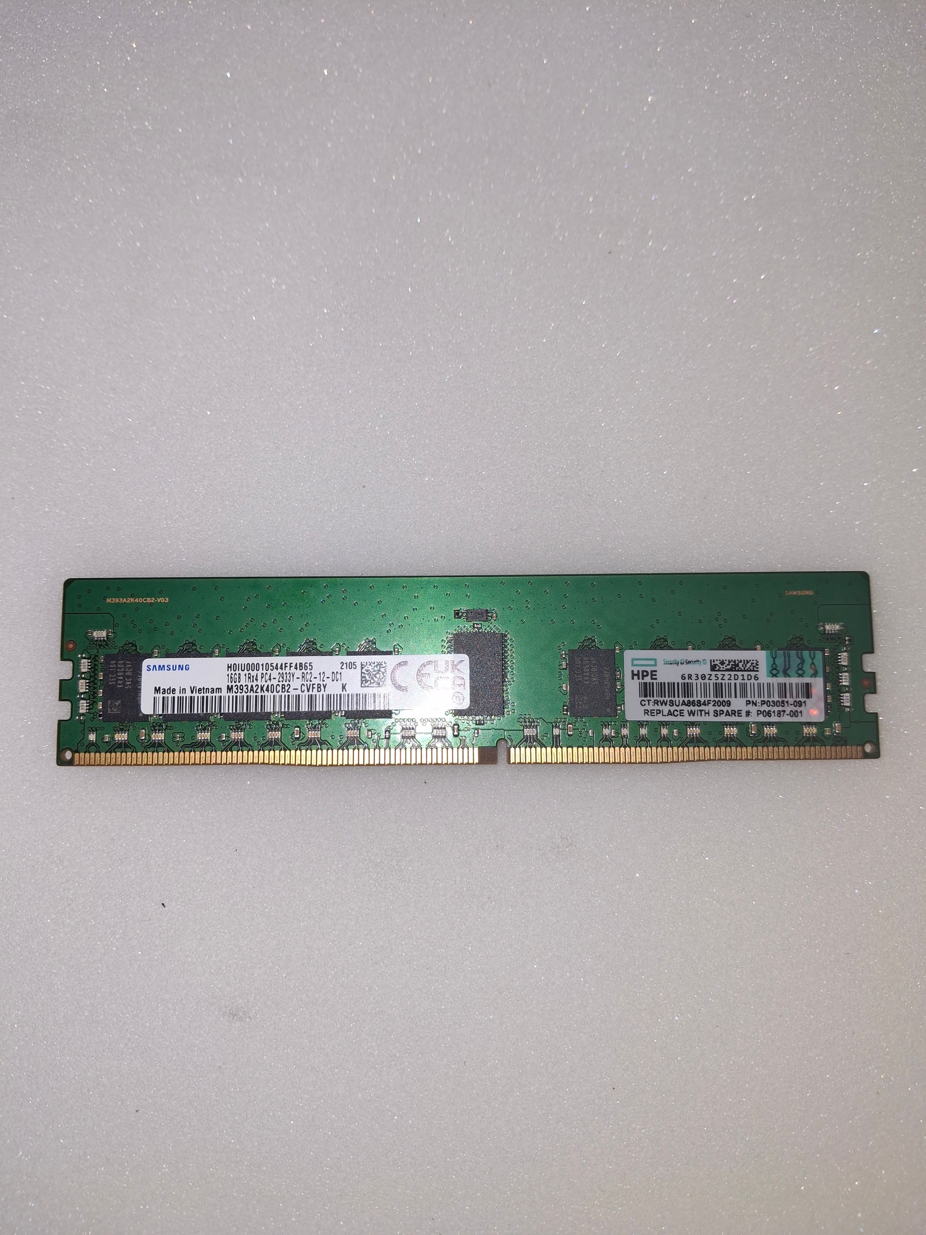Samsung M393A2K40CB2-CVFBY P06187-001 - 16GB DDR4-2933 ECC RDIMM | Alo Tech Solutions
