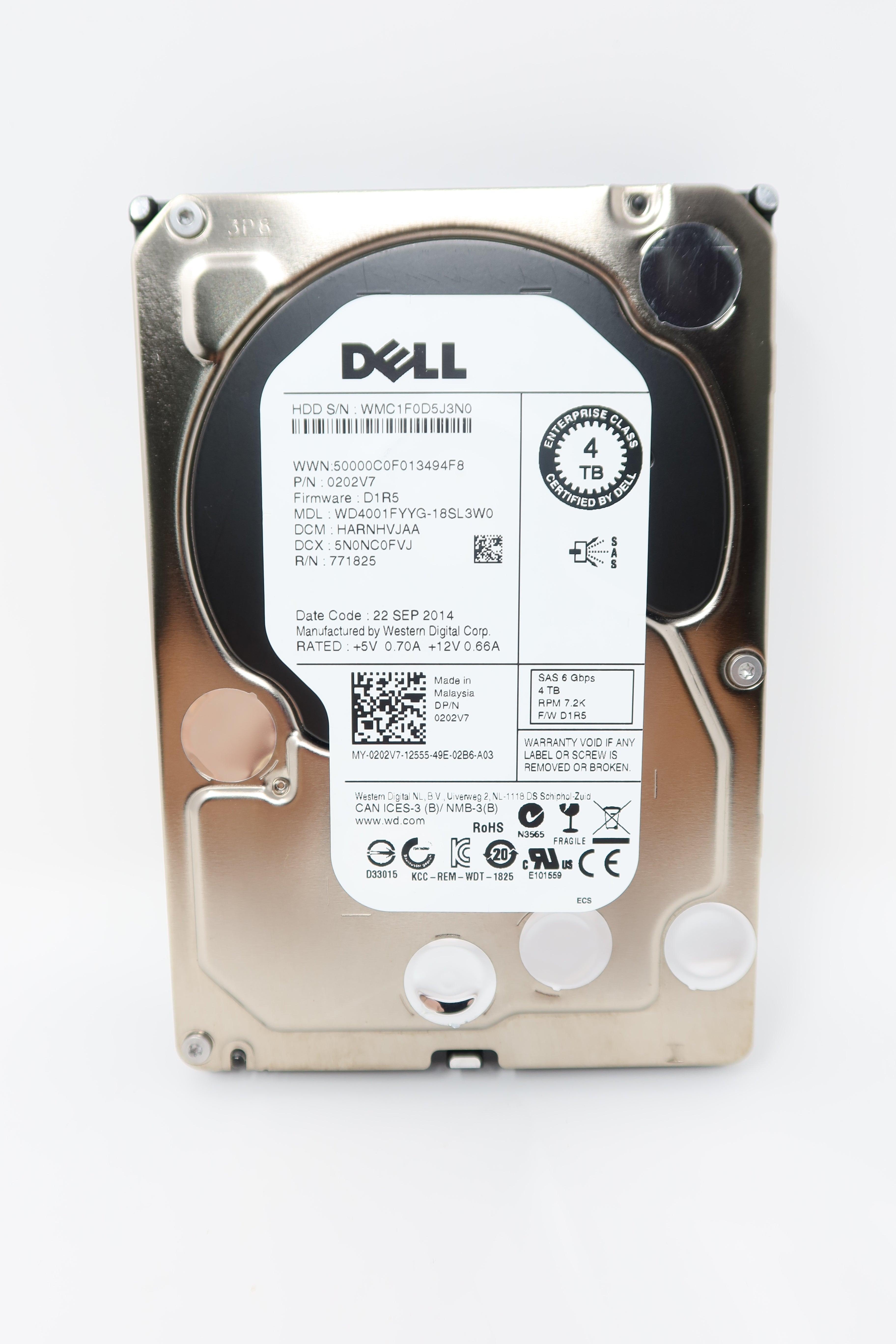 WD4001FYYG Dell 4TB 7.2K 3.5IN SAS (Lot of 5) Drives