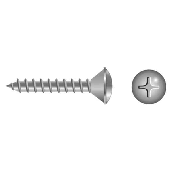 Seachoice SC0592 Phillips Tapping Screws Oval Head, #10 x 5/8"