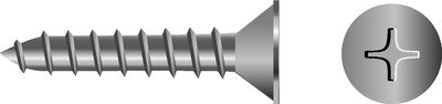 Seachoice SC2541 Phillips Tapping Screws Flat Head, #6 x 2"