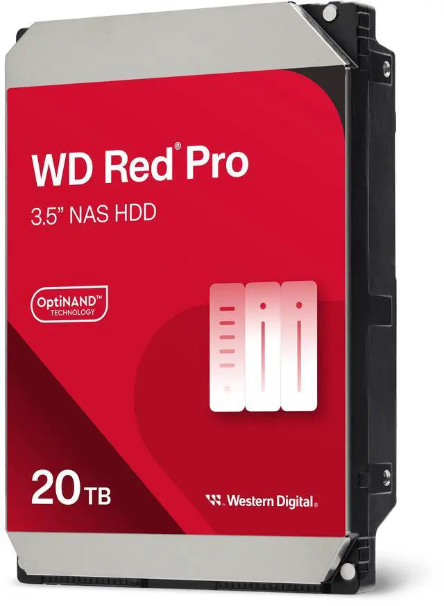 Western Digital 20TB WD Red Pro NAS Internal Hard Drive HDD - 7200 RPM, SATA 6 Gb/s, CMR, 512 MB Cache, 3.5" - WD202KFGX