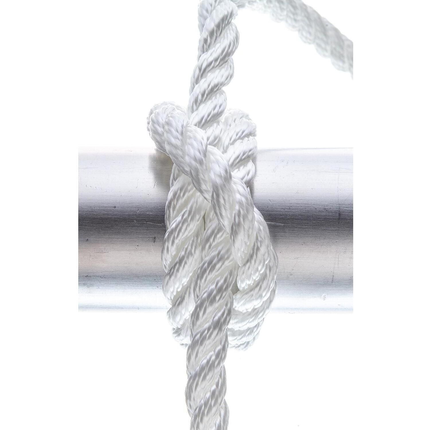 Seachoice 42501 3-Strand Twisted Nylon Dock Line, White, 3/8" x 10'