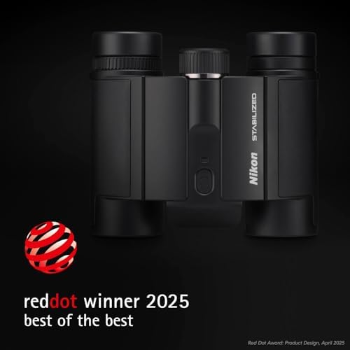 Nikon STABILIZED 12x25 Binoculars - Optical Image Stabilization, Blur-Free View, Waterproof Design, 12x Magnification for Hunting, Birdwatching & Outdoor Activities