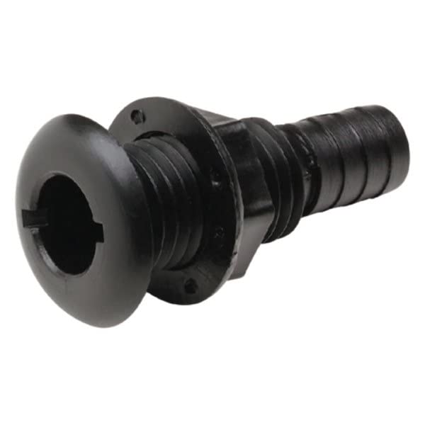 Seachoice 50-18151 3/4" Black Plastic Thru-Hull w/Broad Flange