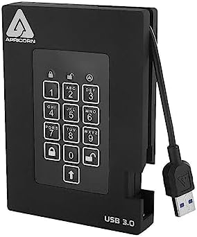 Aegis Fortress 2TB USB 3.0 External Hard Drive, Black