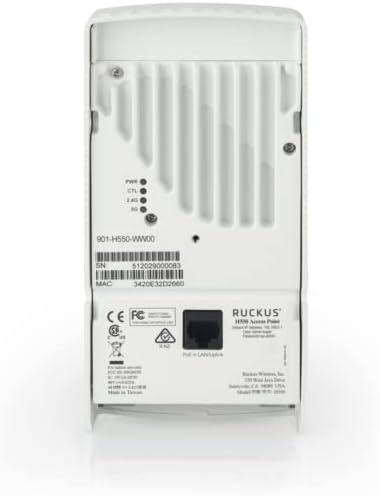 Ruckus H550 Wi-Fi 6 Dual-Band Wall-Plate Access Point, 2x2 MU-MIMO, 1GbE Uplink, 5x1GbE Ports & USB, Supports 512 Clients, 802.11ax/ac/n, PoE, Cloud Care Pre-Configured Bundle Eligible