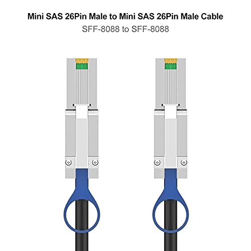 CableCreation External Mini SAS 26pin (SFF-8088) Male to Mini SAS 26 (SFF-8088) Male Cable, 1.0M|B013G4F3A8