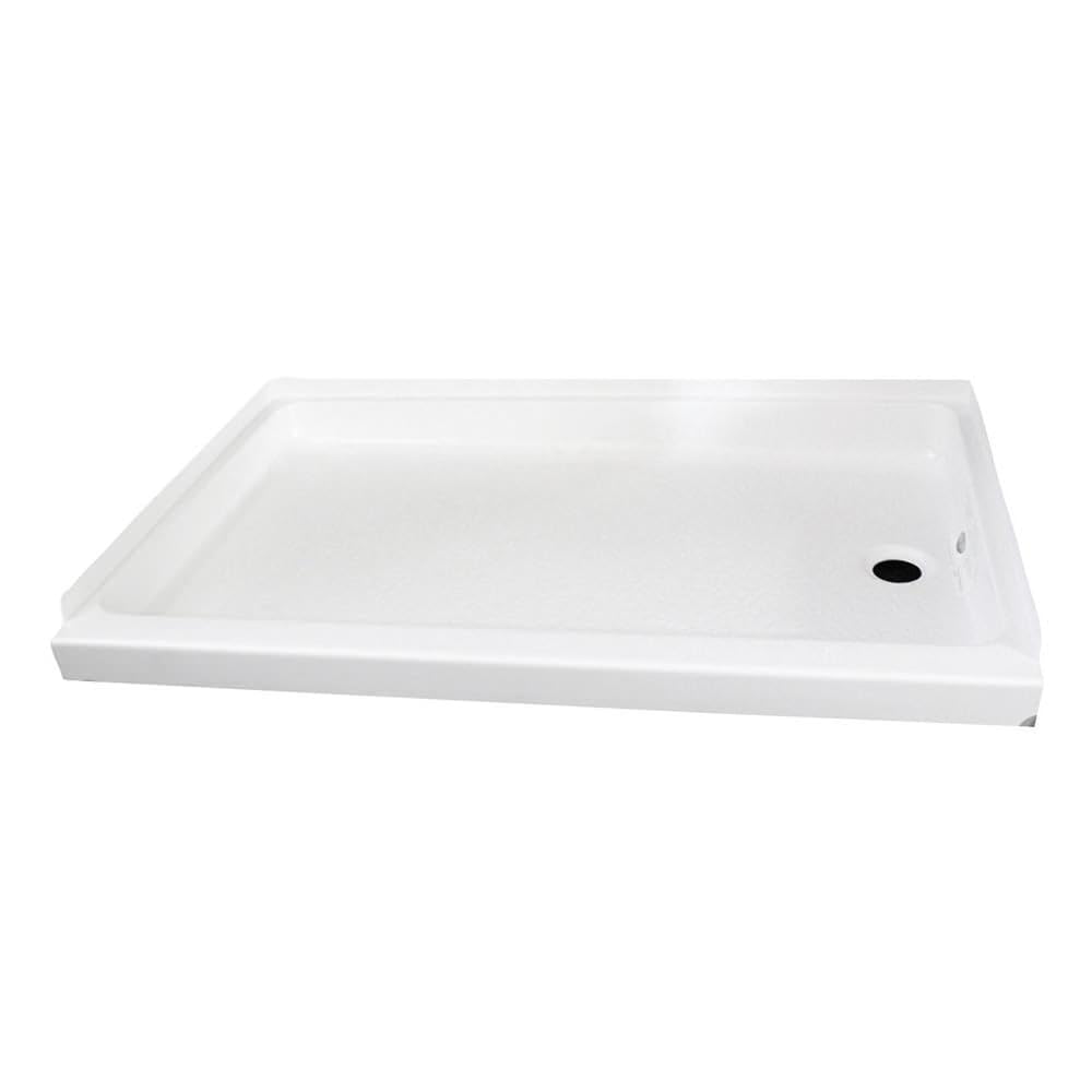 Specialty Recreation SP2440WR Right Drain Shower Base, 24" x 40", White