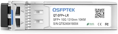 QSFPTEK 4Packs 10GBASE-LR Transceiver, 10G SFP+ Patch Module, 1310nm, 10km, DDM LC, 10Gbe Ethernet Mini-GBIC for Cisco SFP-10G-LR, Ubiquiti UF-SM-10G, Mikrotik, Netgear, Qnap NAS, D-Link|B08P4MFPD5