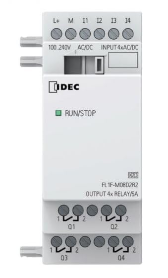 IDEC FL1F-M08C2R2 100-240V AC/DC Rated, 4 Points AC/DC Input, 4 Points Relay Output, Expansion I/O Module, SMARTRELAY|B06VV7XMCW