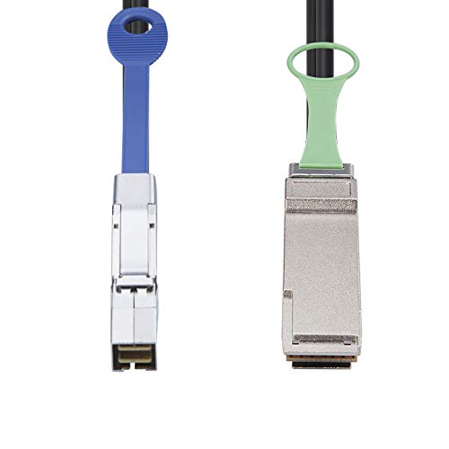 10Gtek SFF-8644 to QSFP (SFF-8436) DDR Hybrid Mini SAS Cable, External Copper SAS Cable for NetApp DS4243 DS4246 DS2246, 100-Ohm, 0.5-Meter(1.6-ft)|B0836SYZQB