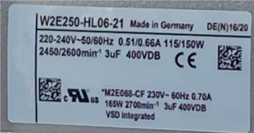 W2E250-HL06-21 280MM 220/240V 0.51/0.66A 115/150W 2450/2600RPM 28CM 28080 280X280X80MM Cooling Fan|B0G34FRD3F