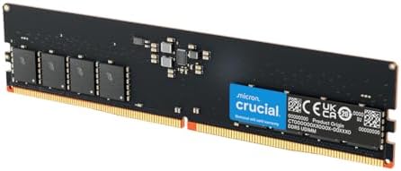 Crucial 16GB DDR5 RAM, 5600MHz (or 5200MHz or 4800MHz Desktop Memory, UDIMM 288-Pin, Compatible with Intel Core and AMD Ryzen - CT16G56C46U5