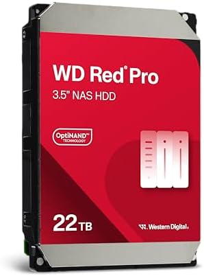 Western Digital 16TB WD Red Pro NAS Internal Hard Drive HDD - 7200 RPM, SATA 6 Gb/s, CMR, 512 MB Cache, 3.5" - WD161KFGX|B08K3VVKSW
