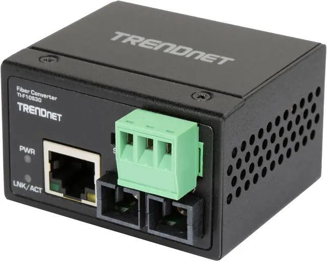 Main image of TRENDnet Hardened Industrial 100Base-FX Single-Mode SC Fiber Converter, (30 km, 18.6 Miles), IP40 Rated Housing, TI-F10S30