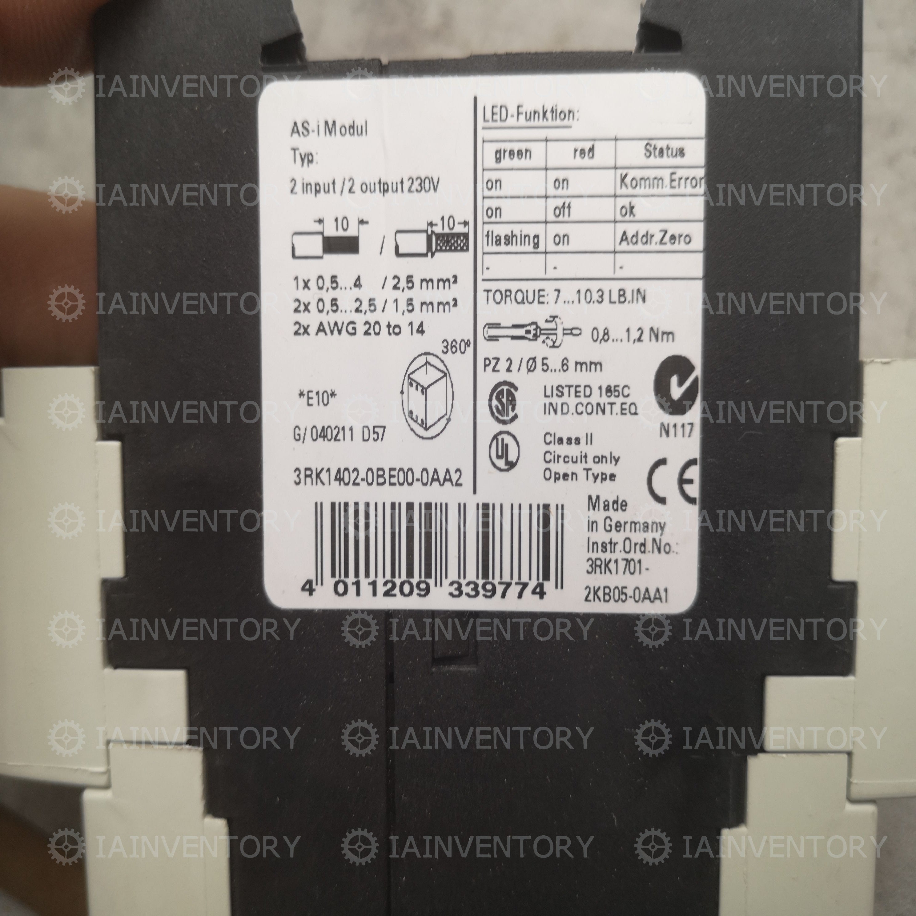 3RK1402-0BE00-0AA2 Siemens motor start relay