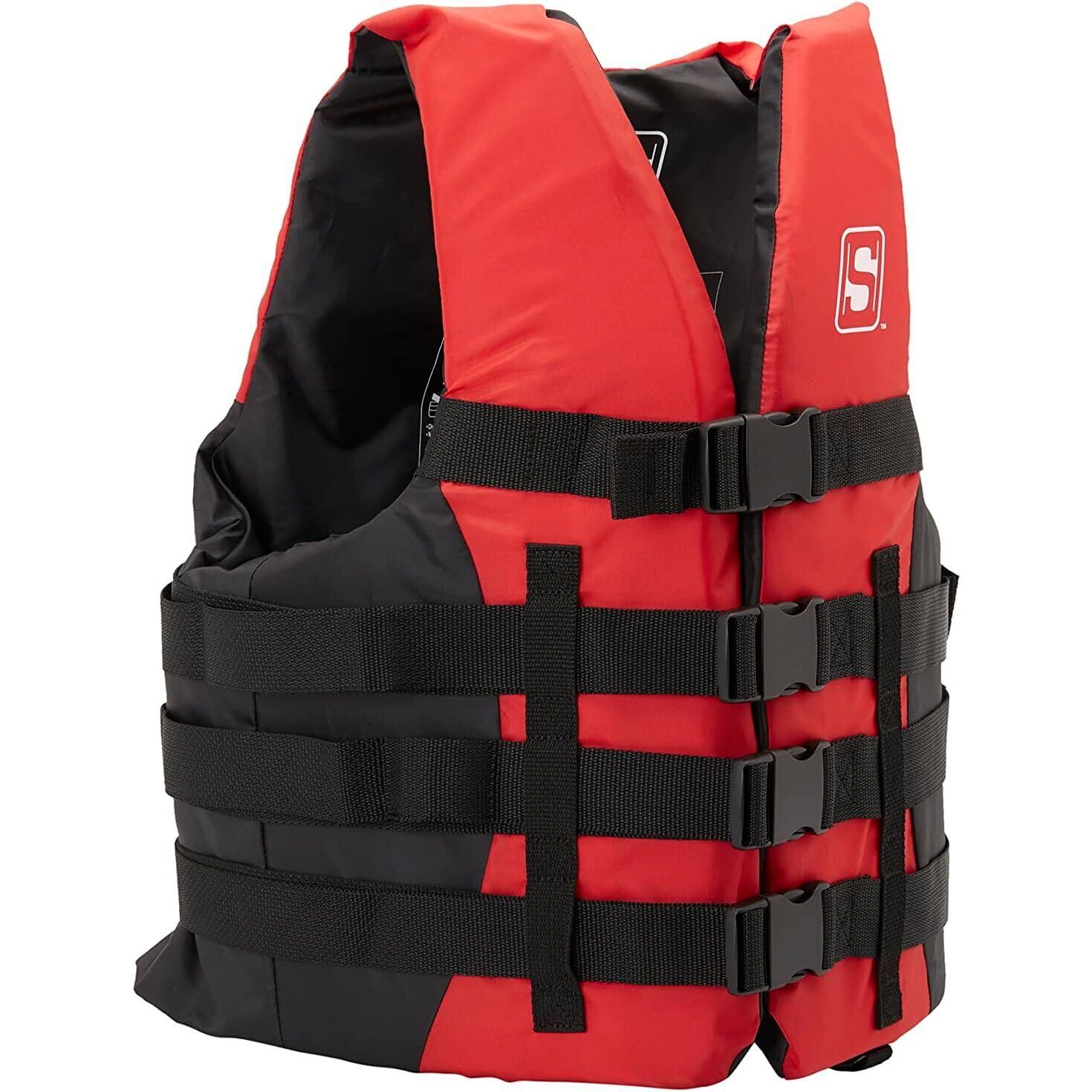 Seachoice 85393 Ski Vest 4 Belt Red, L/XL