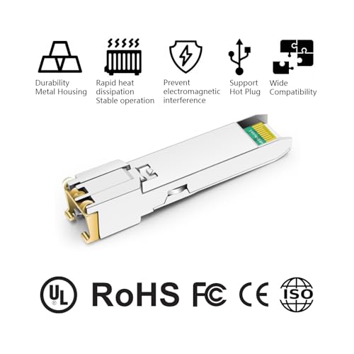 1000BASE-SX SFP Optical Transceiver Module Compatible with HPE Aruba J4858D J4858DCM JL745A Q8N53A ProCurve J4858C J4858B J4858A 850nm 550m DDM Duplex LC MMF 10pcs/Pack|B09MTS8WKP