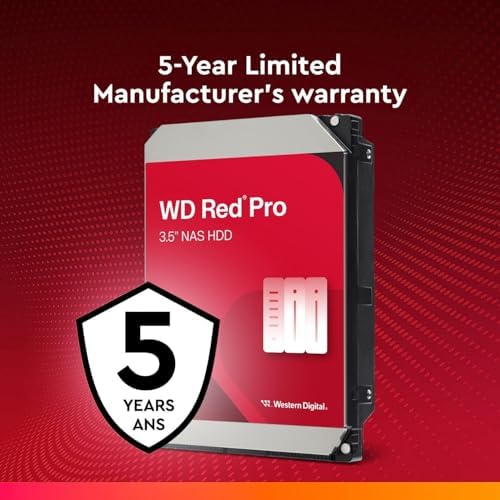 Western Digital 24TB WD Red Pro NAS Internal Hard Drive HDD - 7200 RPM, SATA 6 Gb/s, CMR, 512 MB Cache, 3.5" -WD241KFGX|B0DZY2TN8T