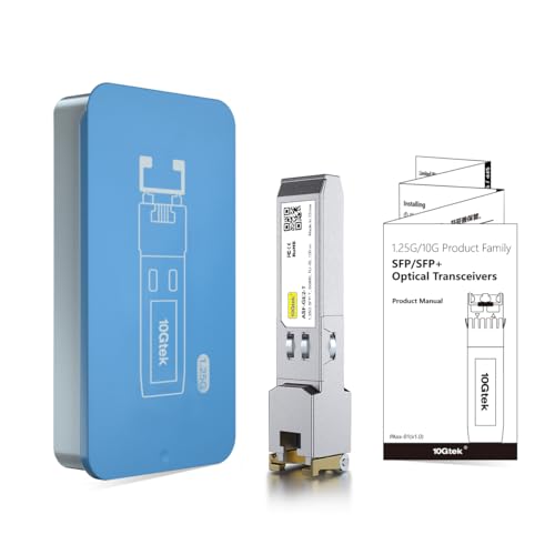 10Gtek ๐ญ๐ฌ/๐ญ๐ฌ๐ฌ/๐ญ๐ฌ๐ฌ๐ฌ๐๐ฎ๐๐ฒ-๐ง ๐๐ผ๐ฝ๐ฝ๐ฒ๐ฟ ๐ฆ๐๐ฃ, Auto-Negotiation SFP to RJ45 Mini-GBIC Transceiver or Cisco GLC-T(10/100/1000)/SFP-GE-T(10/100/1000) Pack of 2|B09NNMP934