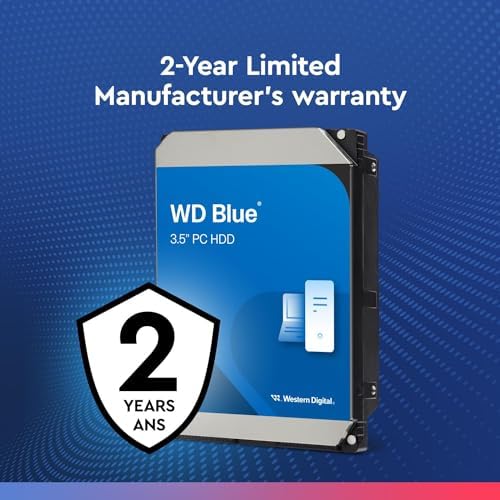 Western Digital 1TB WD Blue PC Internal Hard Drive HDD - 7200 RPM, SATA 6 Gb/s, 64 MB Cache, 3.5" - WD10EZEX