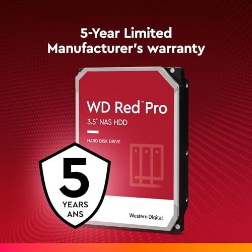 Western Digital 14TB WD Red Pro NAS Internal Hard Drive HDD - 7200 RPM, SATA 6 Gb/s, CMR, 512 MB Cache, 3.5" - WD141KFGX|B07YFGW736