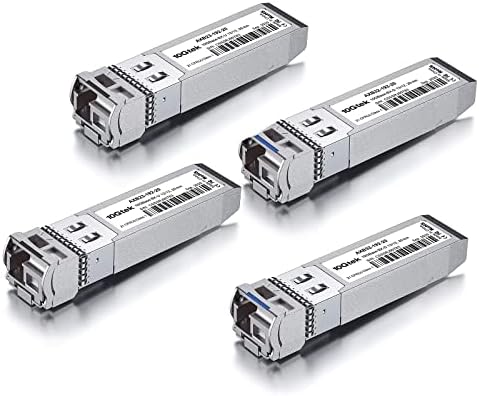 10Gtek 10GBase-SR SFP+ LC Transceiver, 10G 850nm Multimode SFP Module, up to 300 Meters, for Cisco SFP-10G-SR, Meraki MA-SFP-10GB-SR, Ubiquiti UniFi UF-MM-10G, Fortinet, Mikrotik and More, Pack of 10|B00ZCDDOPS