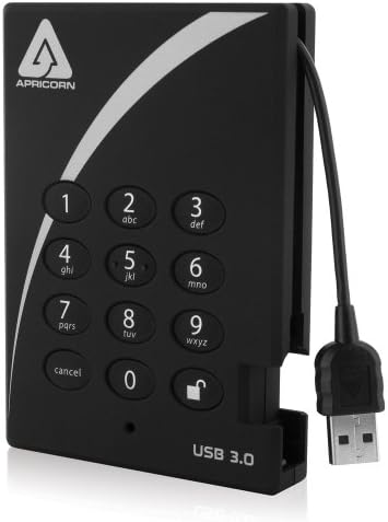 Apricorn 2TB Portable External Hard Drive & Aegis Secure Key 3Z 128GB 256-bit AES XTS Hardware Encrypted FIPS 140-2 Level 3 Validated Secure USB 3.0 Flash Drive (ASK3Z-128GB), Black|B091C6W1RP