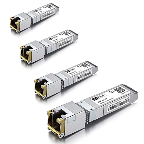 H!Fiber 10Gb SFP+ RJ45 Transceiver, 10Gbase-T SFP+ Ethernet Module Support 10G/5G/2.5G/1.25G, Compatible with Cisco SFP-10G-T-S, Ubiquiti UF-RJ45-10G, UniFi, Meraki,MikroTik,Supermicro and More, 30m|B06XQBFHNL