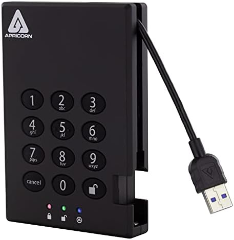 Apricorn 2TB Aegis Padlock USB 3.0 and Fortress FIPS 140-2 Encrypted Hard Drives with PIN Access|B0D59RNT5F