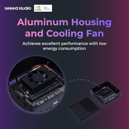 Seeed studio NVIDIA Jetson Nano Edge AI Device - reComputer J1010 Kit, Aluminium Case, Pre-Installed Jetpack System. Mini PC with 0.5 TFLOPs (FP16), Power Supply NOT Included|B0B77HWGS3