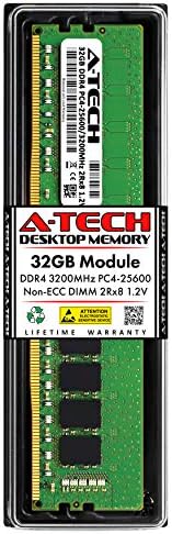 A-Tech 32GB (2x16GB DDR4 3200 MHz UDIMM PC4-25600 (PC4-3200AA CL22 DIMM Non-ECC Desktop RAM Memory Modules