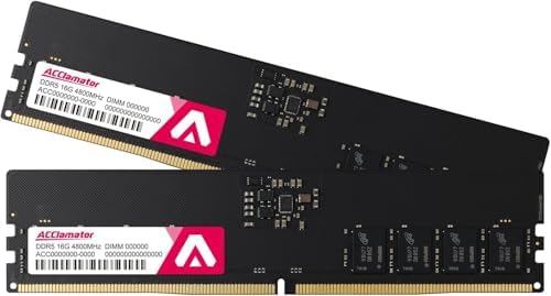 DDR5 RAM 32GB Kit (2x16GB) 4800MHz (PC5-38400) CL40 1.1V On die ECC UDIMM 288-Pin Desktop Memory Module Acclamator|B0DYJFJBJZ