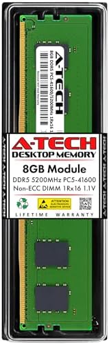 A-Tech 16GB Kit (2x8GB DDR5 4800MHz PC5-38400 CL40 UDIMM 1.1V Non-ECC Unbuffered DIMM 288-Pin Desktop PC/Computer RAM Memory Upgrade Modules