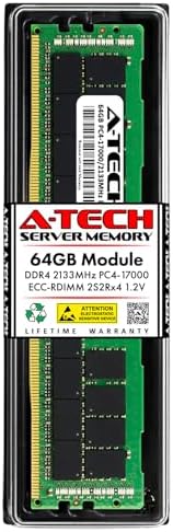 A-Tech 64GB Kit (2x32GB DDR4 2400MHz PC4-19200 ECC RDIMM 2Rx4 Dual Rank 1.2V ECC Registered DIMM 288-Pin Server & Workstation RAM Memory Upgrade Modules (A-Tech Enterprise Series